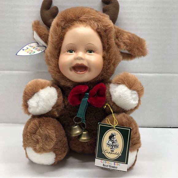 Vintage Geppeddo "Russell Reindeer" Porcelain Doll NWT Children’s Toy 2000 - Picture 1 of 9